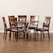 Baxton Studio Jessie Modern and Contemporary Grey Fabric and Walnut Brown Finished Wood 7-Piece Dining Set 176-10544-10893-Zoro - alternate 4